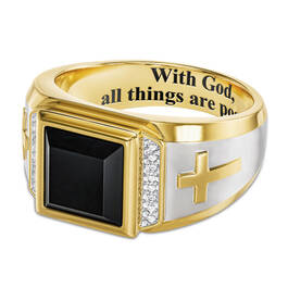Divine Strength Diamond  Onyx Ring 6783 001 8 2