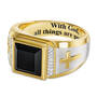 Divine Strength Diamond & Onyx Ring, Divine Strength Diamond Onyx Ring 6783 001 8 2