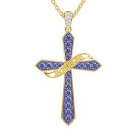 The Birthstone  Diamond Cross Necklace 6787 001 4 6