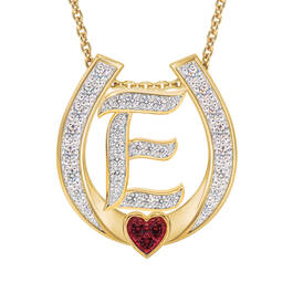 Diamond Initial Horseshoe Pendant 11352 0019 e initial