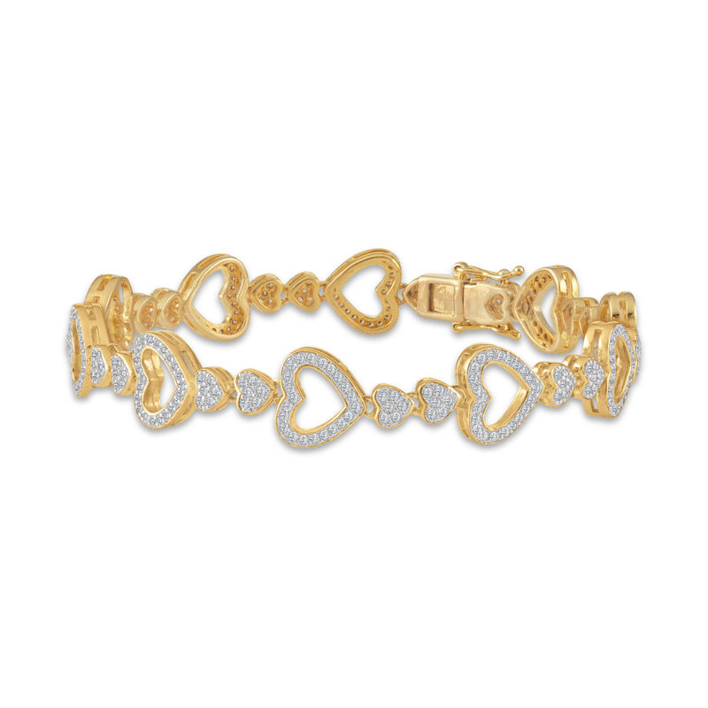 Golden Hearts Bracelet Earring Set 10047 0012 b bracelet