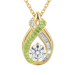 Birthstone Swirl Pendant with Free Matching Earrings 12210 0027 h august