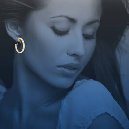 Perfectly Paired Initial Diamonisse Hoop Earrings 10825 0010 m model