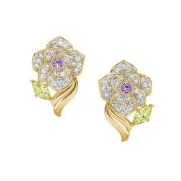 Birthstone Diamond Rose Earrings 11896 0012 f june