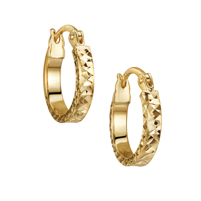 9kt gold hoop earrings