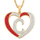 Personalized Diamond Heart Pendant 2300 0011 c initial C