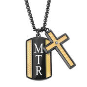 Personalized Diamond Cross and Dog Tag 12218 0011 a main
