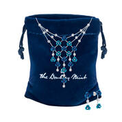 Blue Wave Floral Necklace&Earrings 12121 0017 g giftpouch