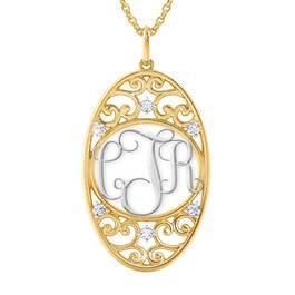 Personalized Diamond Monogram Pendant 6108 001 6 1