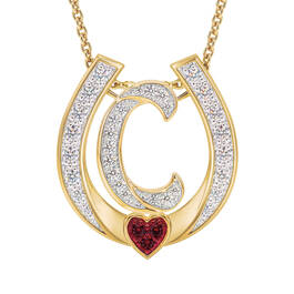 Diamond Initial Horseshoe Pendant 11352 0019 c initial