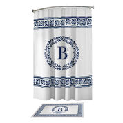 Monogram Bath Mat and Shower Curtain Set 10239 0010 b bennington