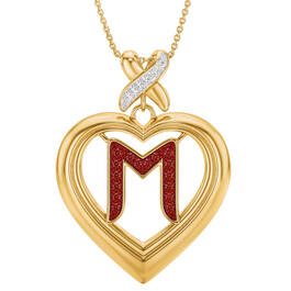 Personalized Ruby Heart Pendant 10906 0012 d initial m