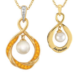 Personalized Pearl Birthstone Pendant 6901 0023 k november