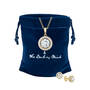 1kt Gold Halo Pendant with Free Matching Earrings 12201 0010 d giftpouch