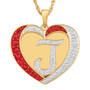 Personalized Diamond Initial Heart Pendant 11279 0019 c front