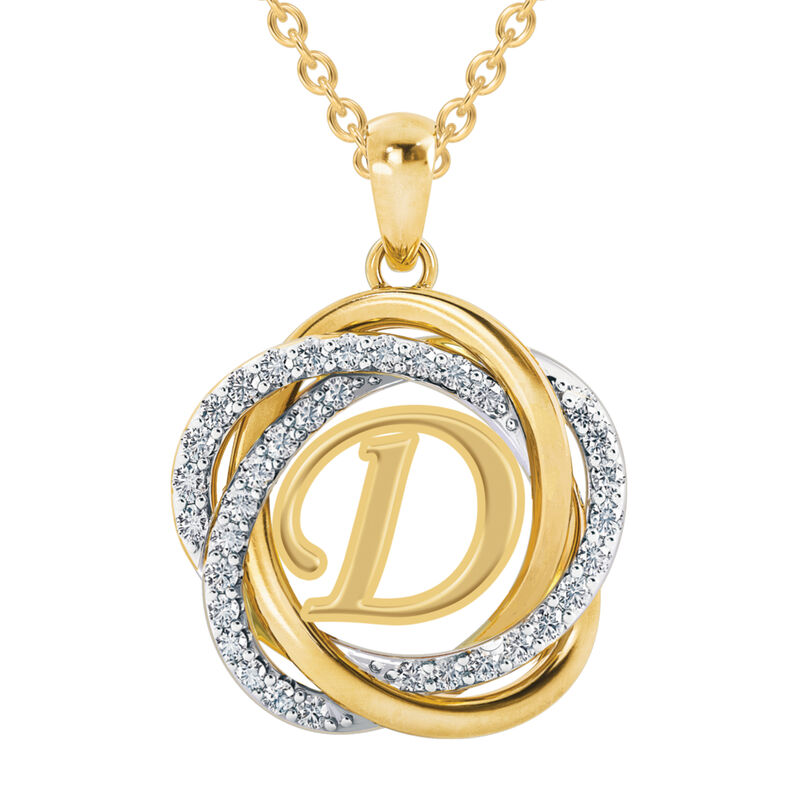 Personalized Love Knot Pendant 10477 0011 b initial