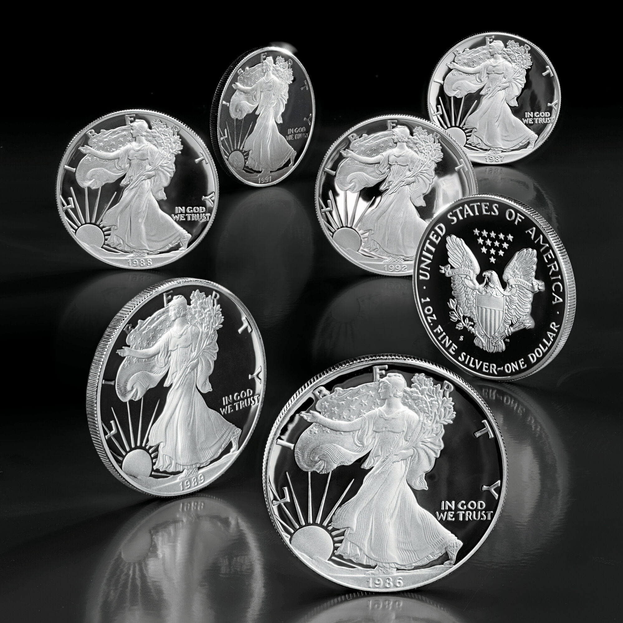 The Legendary Seven The San Francisco Silver Eagles Proofs 5414 0058 c 7 proofs