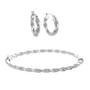 Silver Glitter Twist Hoops Bangle Set 11142 0345 a main