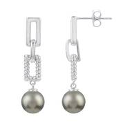 Black Tahitian Pearl Dangle Earrings 11142 0576 a main
