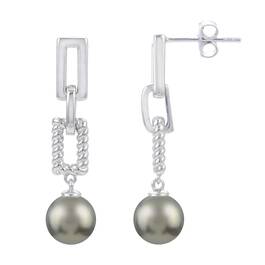 Black Tahitian Pearl Dangle Earrings 11142 0576 a main