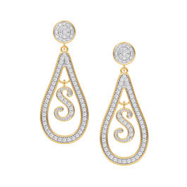 The Diamond Initial Earrings 10752 0017 s earing
