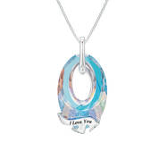 Shimmering Sea I Love You Crystal Pendant 11218 0047 b back
