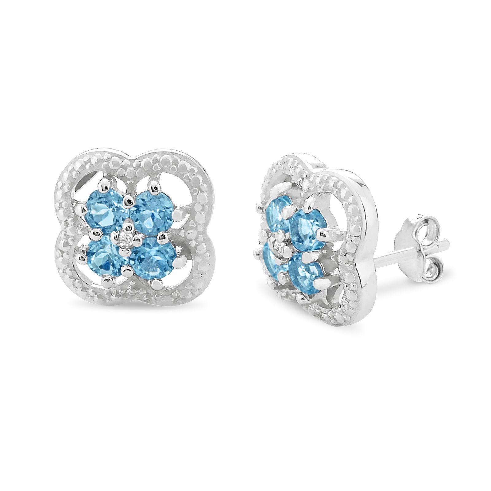 Sky Blue Topaz Diamond Cluster Pendant Earring Set 11142 0352 b alt