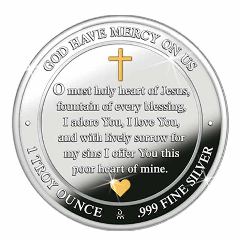 The Sacred Heart of Jesus Silver Medallion 2166 001 4 4