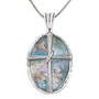 Pieces of Jerusalem Roman Glass Cross Pendant 2628 0016 a main