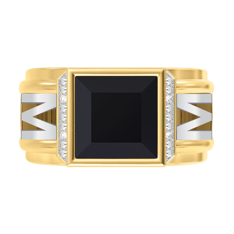 The Personalized Diamond Onyx Ring 10412 0019 c headon