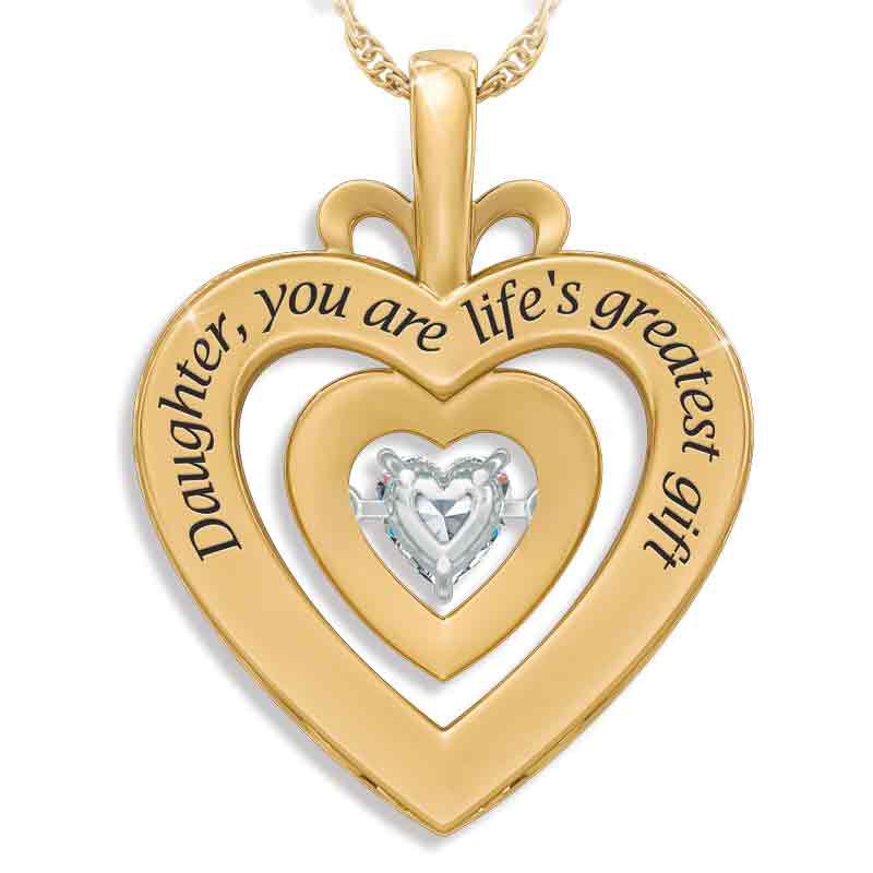 Daughter You Are Lifes Greatest Gift Topaz  Diamond Pendant 5595 001 8 2