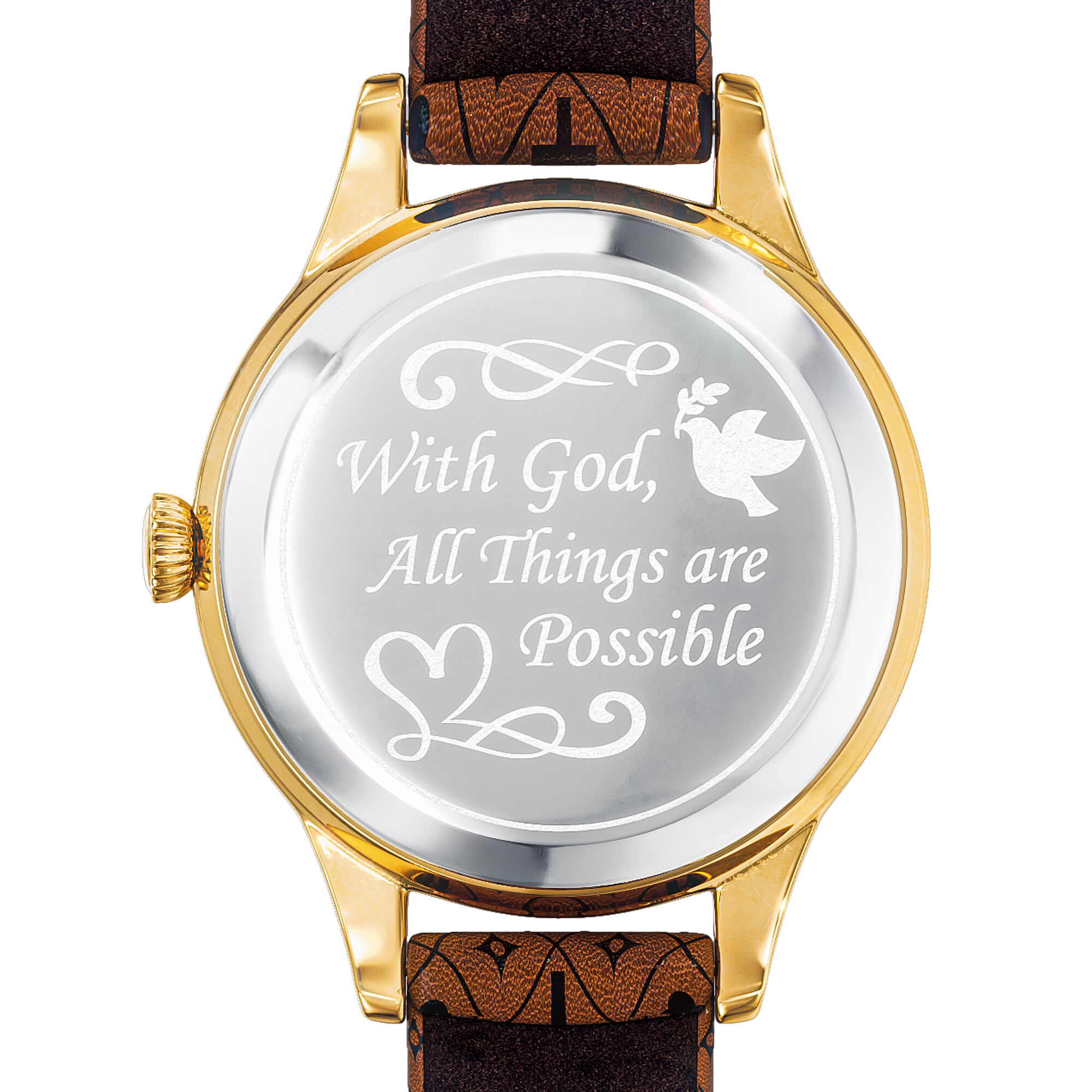 With God All Things are Possible Personalized Womens Watch 10175 0016 c back