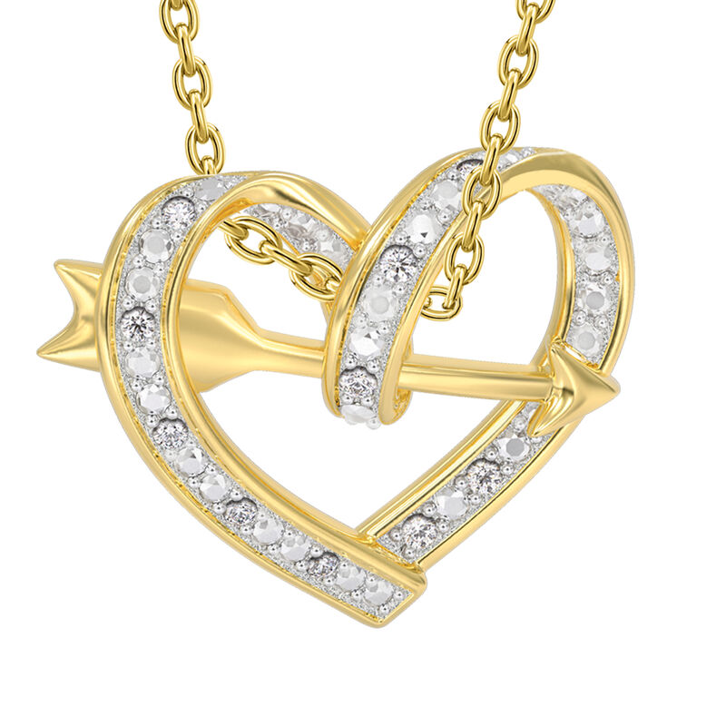 Arrow of Love Diamond Heart Pendant 10072 0010 b front