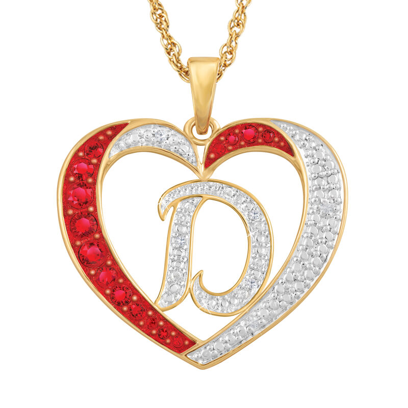 For My Daughter Diamond Initial Heart Pendant 10119 0015 a d initial