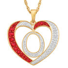 Personalized Diamond Heart Pendant 2300 0011 o initial O