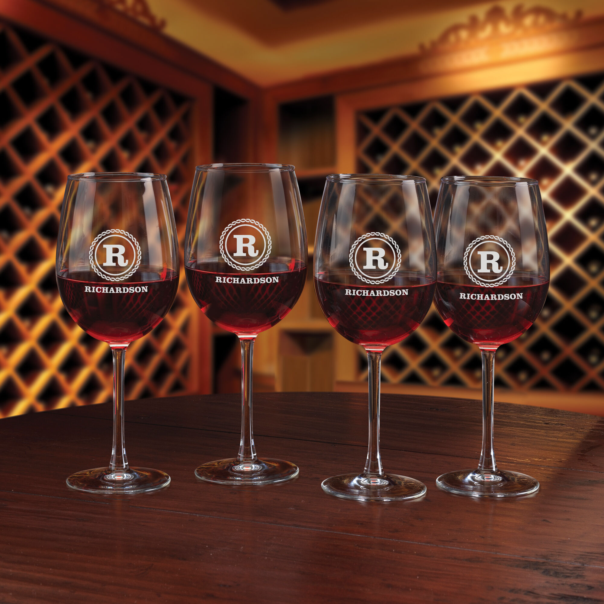 Personalized Set of Four Wine Glasses 5675 0029 a main