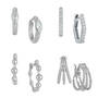 Four Times the Shine Silver Hoops Earring Set 12118 0012 a main