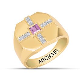 Holy Cross Mens Birthstone Diamond Ring 10700 0010 f june