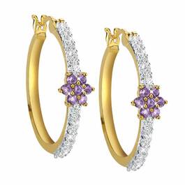 Floral Delight Diamond and Amethyst Earrings 4509 001 6 1