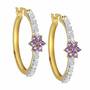 Floral Delight Diamond and Amethyst Earrings 4509 001 6 1