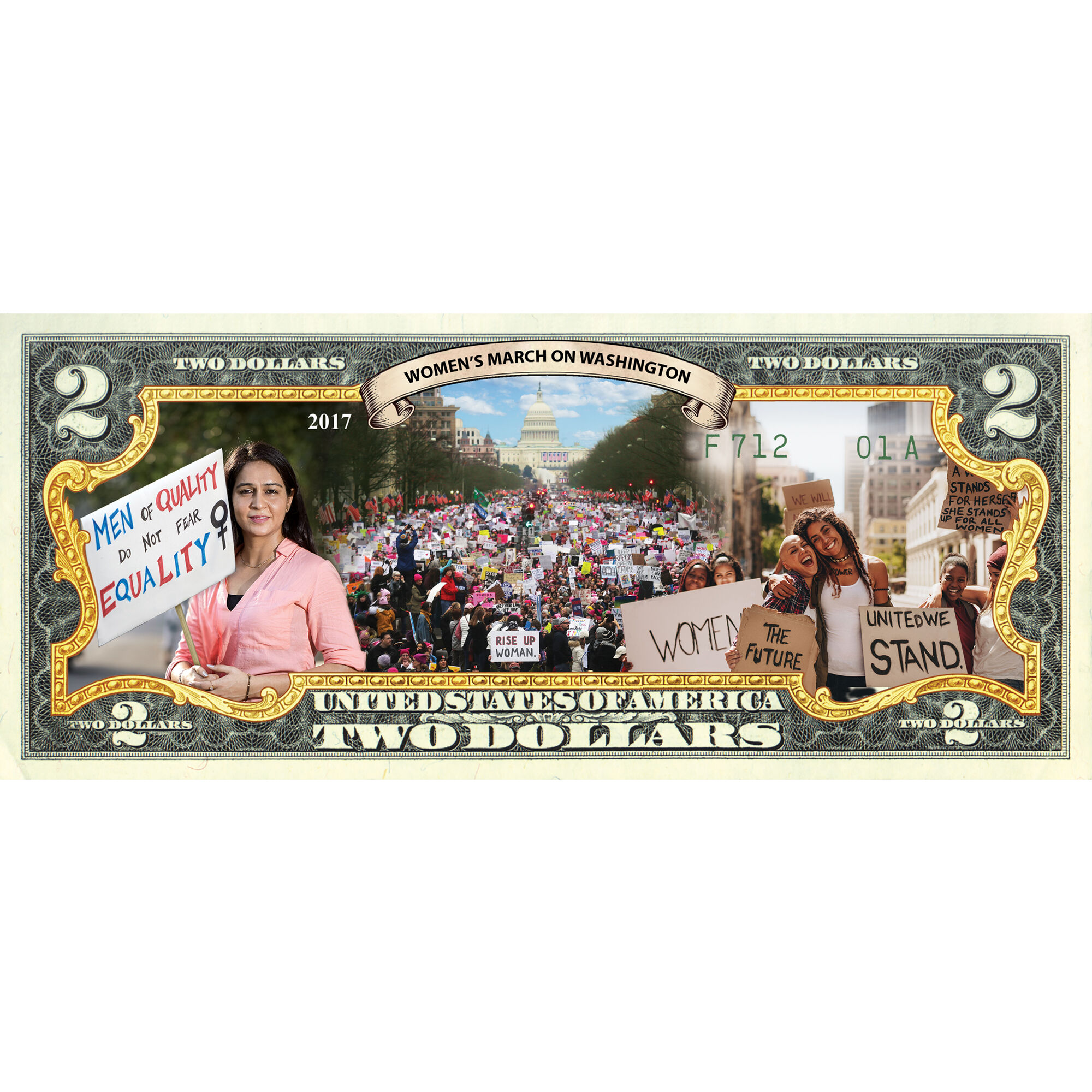 Women in America Enhanced $2 Bill Collection 10051 0015 d march bill