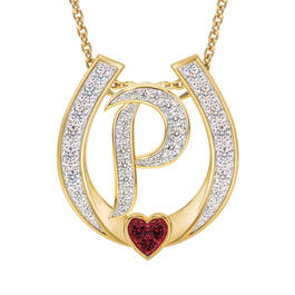 Diamond Initial Horseshoe Pendant 11352 0019 n initial