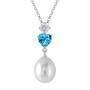 Loves Embrace Pearl and Birthstone Necklace 6588 001 5 7