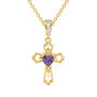 Amethyst Hearts Diamond Cross Pendant Earring Set 10402 0011 b pendant