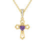Amethyst Hearts Diamond Cross Pendant & Earring Set, Amethyst Hearts Diamond Cross Pendant Earring Set 10402 0011 b pendant