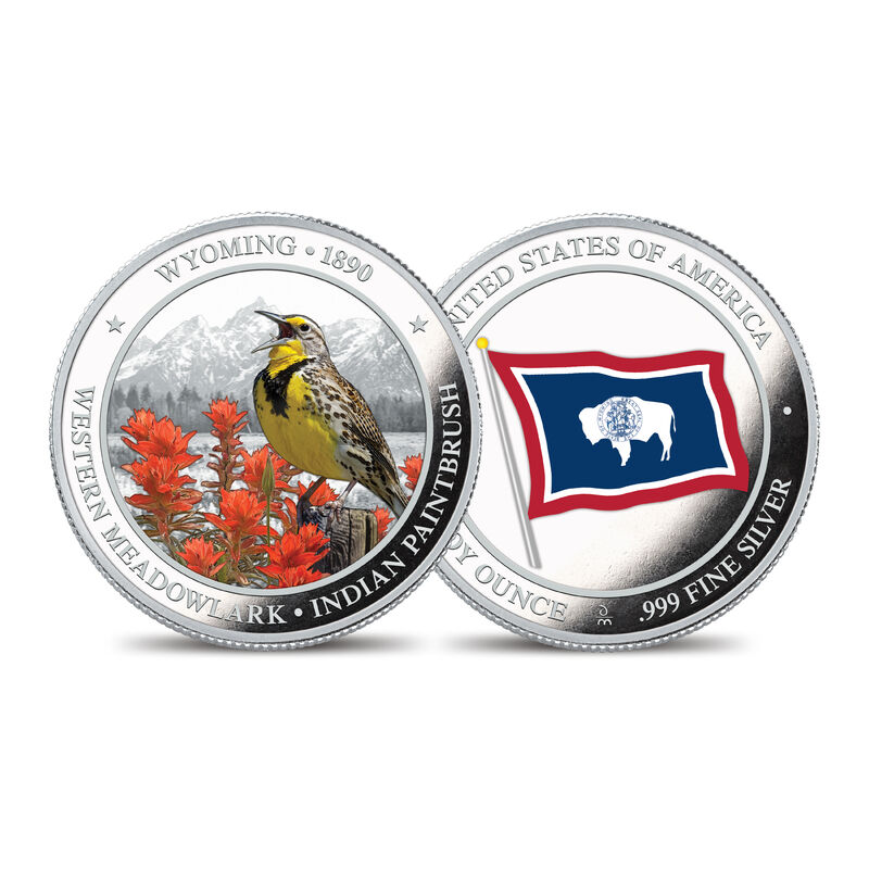 The State Bird and Flower Silver Commemoratives 2167 0088 a commemorativeWY