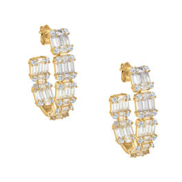 Eternal Elegance Baguette Hoop Earrings 6715 0011 a main