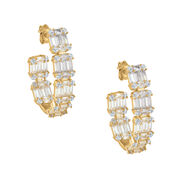 Eternal Elegance Baguette Hoop Earrings 6715 0011 a main