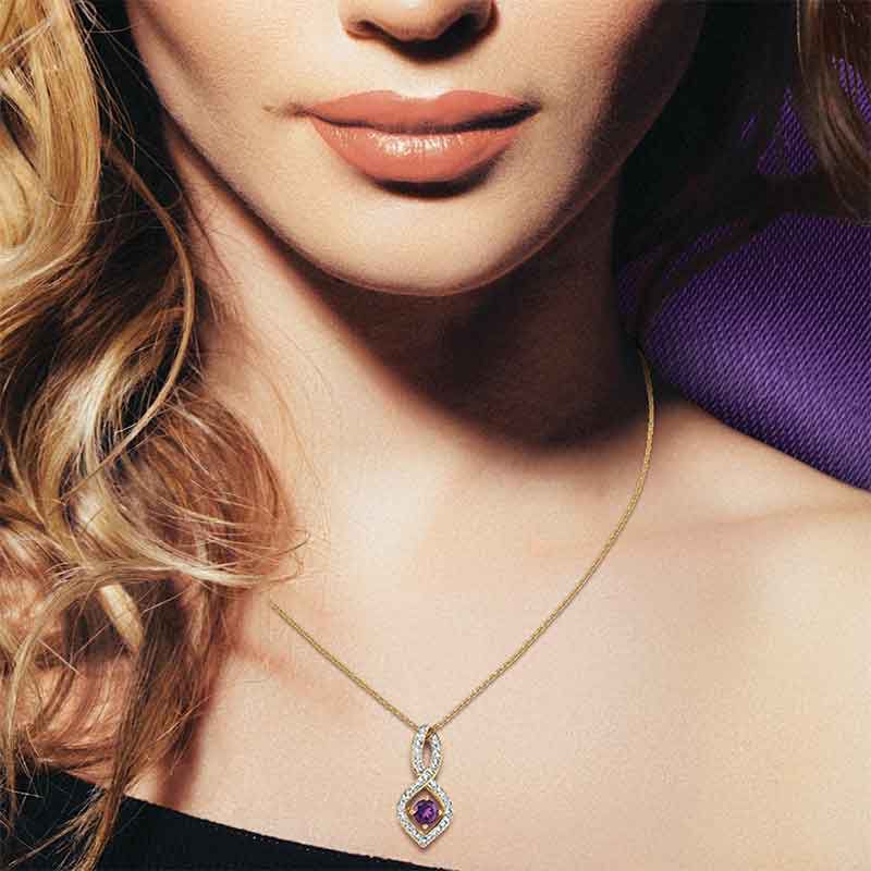 Absolute Allure Amethyst   Diamond Drop Pendant 6504 001 6 4