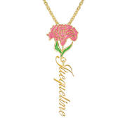 Personalized Birth Month Flower Pendant 11904 0012 a main
